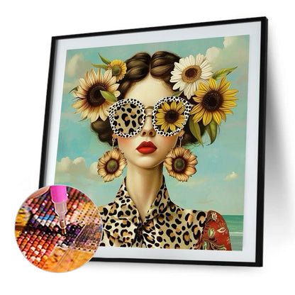 Sunflower Girl - Full Square Drill Diamond Painting 40*40CM