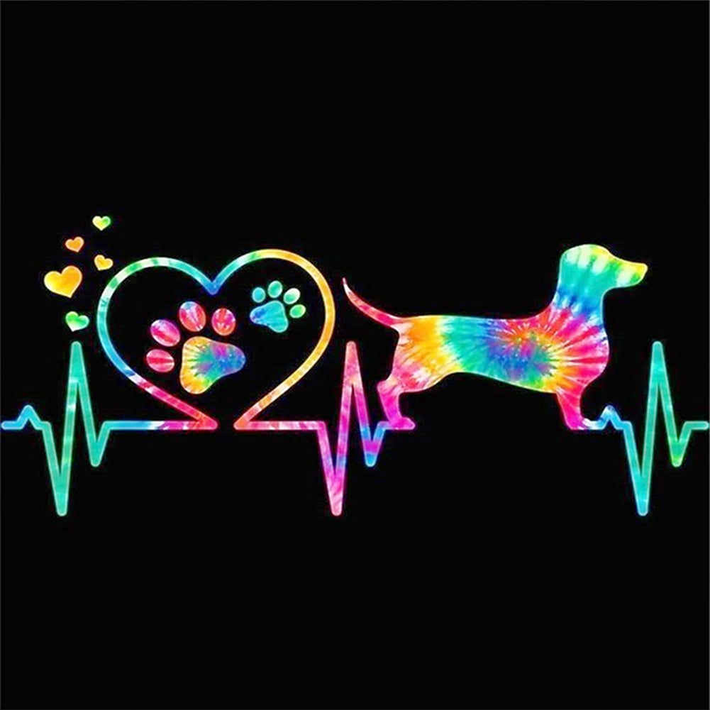 Colored Puppy - 11CT Stamped Cross Stitch 40*40CM