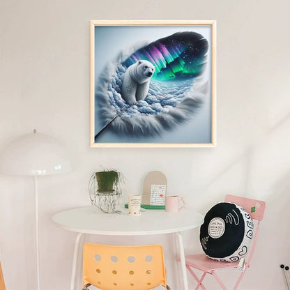 Feather Aurora - 11CT Stamped Cross Stitch 45*45CM