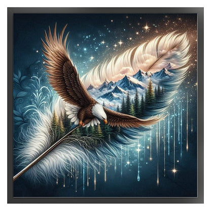 Feather Mountains - 11CT Stamped Cross Stitch 45*45CM