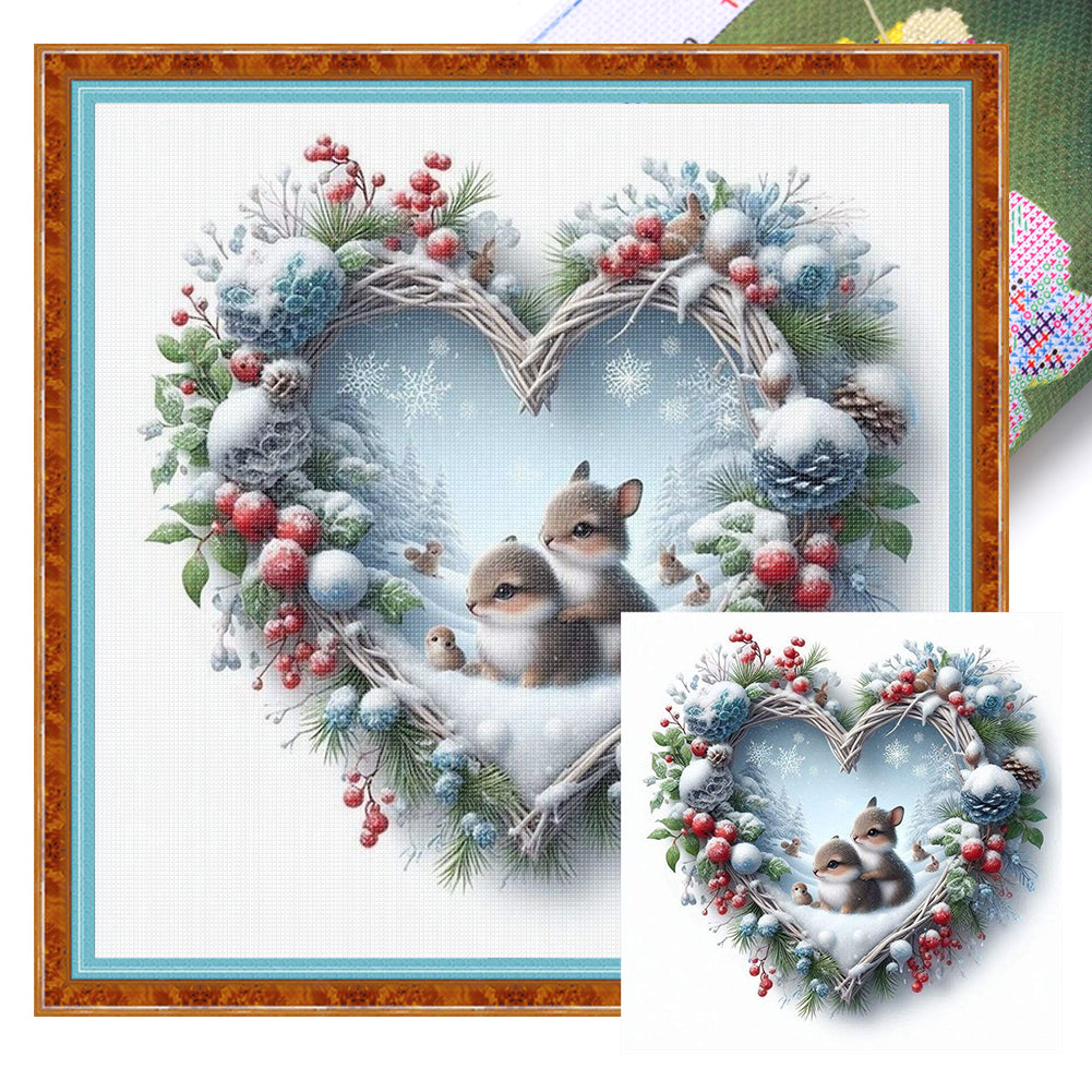 Love Snow Scenery - 11CT Stamped Cross Stitch 45*45CM