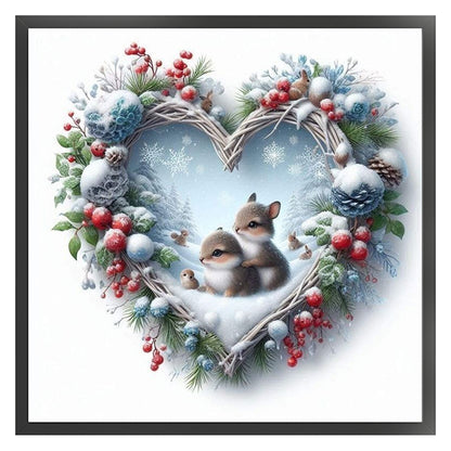 Love Snow Scenery - 11CT Stamped Cross Stitch 45*45CM