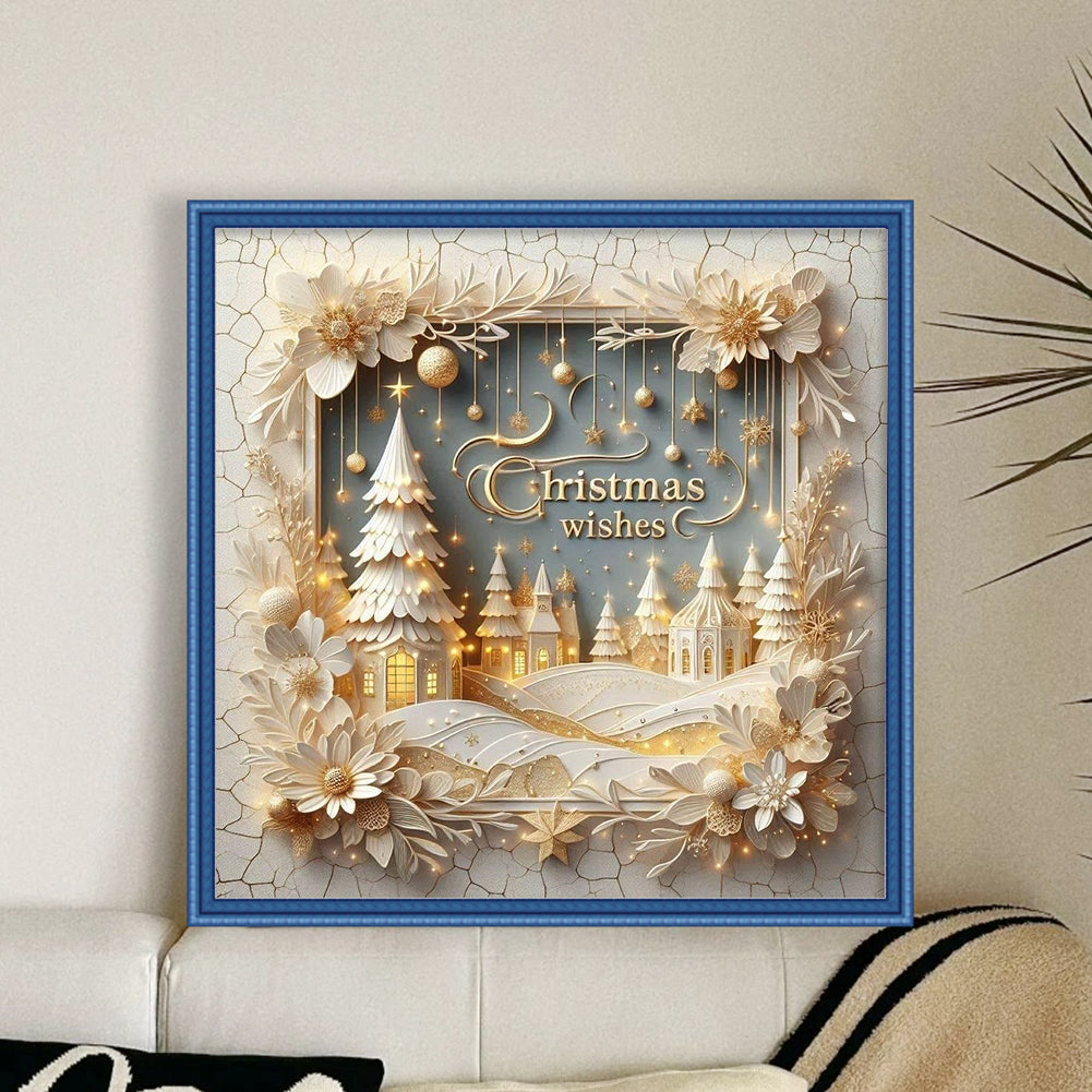 Christmas Scenery - 11CT Stamped Cross Stitch 40*40CM