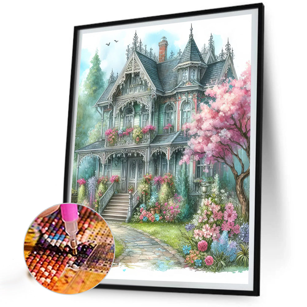 Castle House - Full Round Drill Diamond Painting 40*50CM