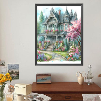 Castle House - Full Round Drill Diamond Painting 40*50CM