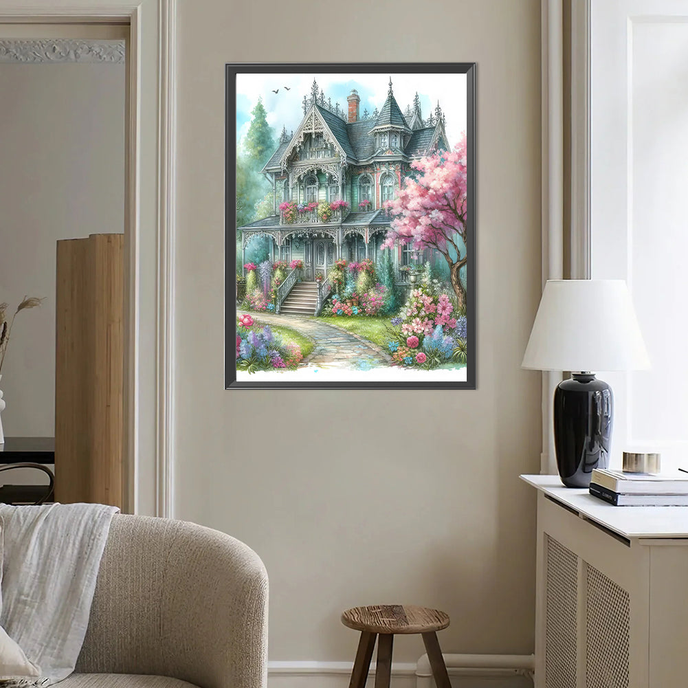Castle House - Full Round Drill Diamond Painting 40*50CM