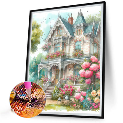 Castle House - Full Round Drill Diamond Painting 40*50CM