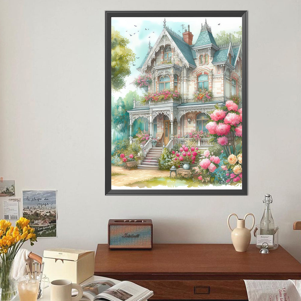 Castle House - Full Round Drill Diamond Painting 40*50CM