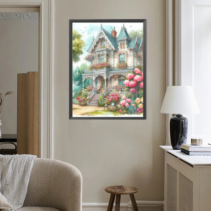 Castle House - Full Round Drill Diamond Painting 40*50CM