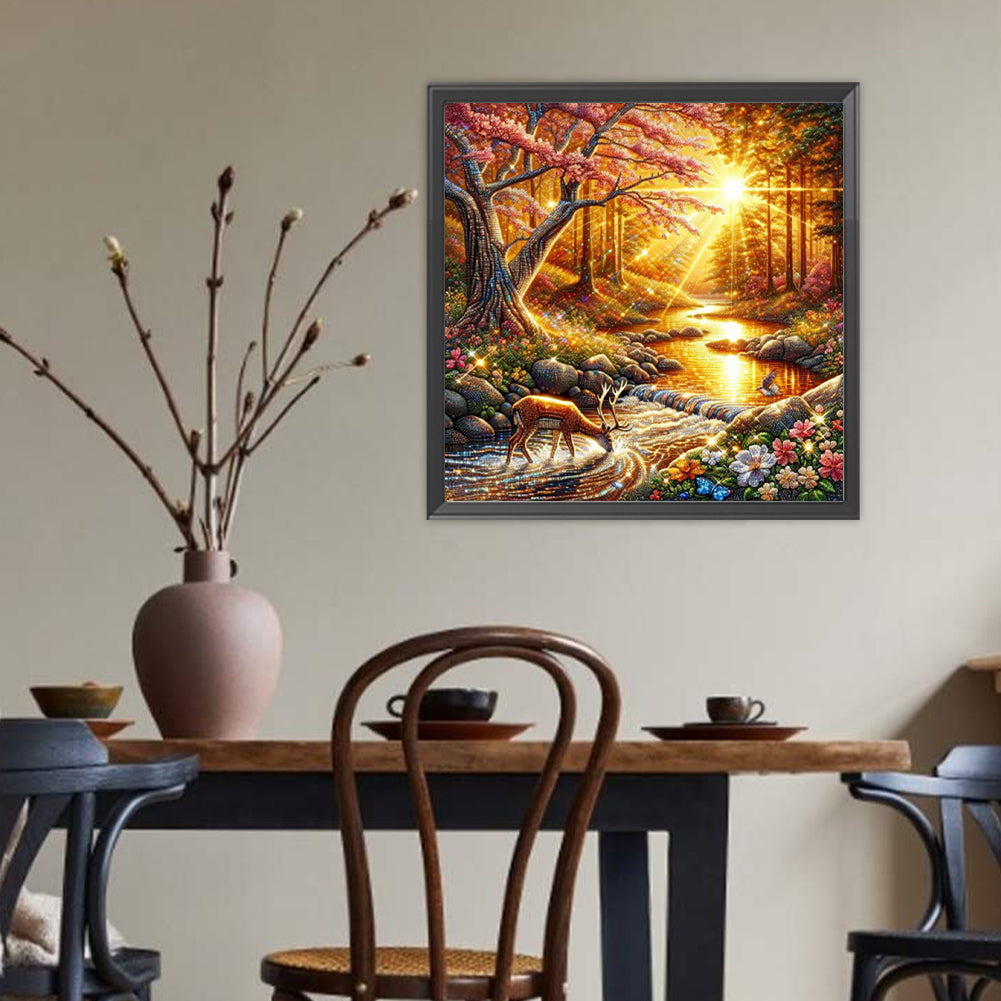 Sunset Woods - Full Round Drill Diamond Painting 40*40CM