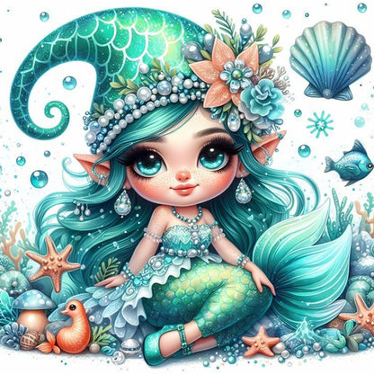 Ocean Girl - Full Square Drill Diamond Painting 30*30CM