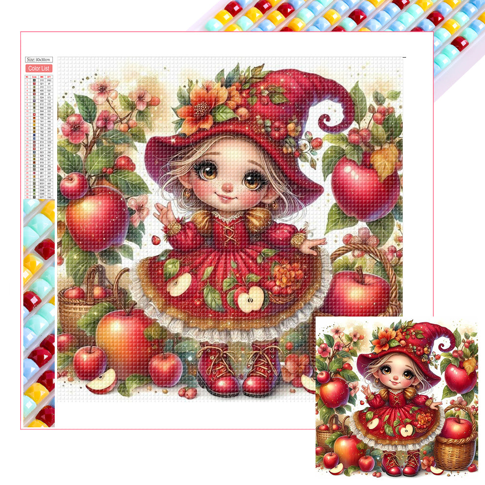Apple Girl - Full Square Drill Diamond Painting 30*30CM
