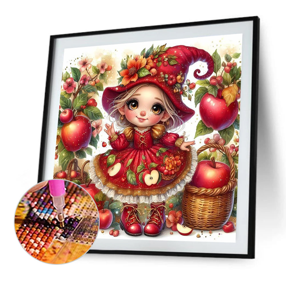 Apple Girl - Full Square Drill Diamond Painting 30*30CM
