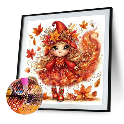 Autumn Girl - Full Square Drill Diamond Painting 30*30CM