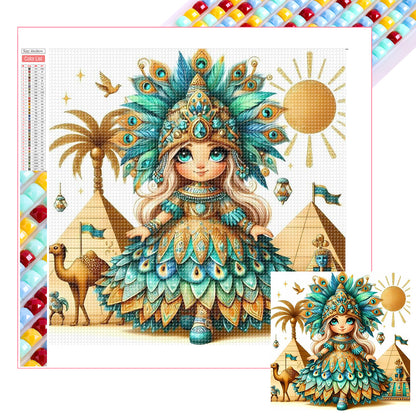 Peacock Girl - Full Square Drill Diamond Painting 30*30CM
