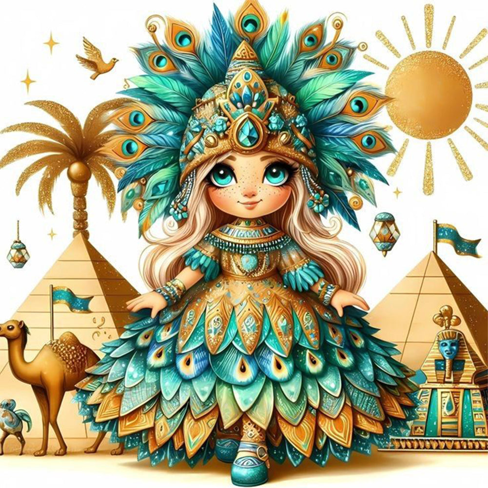 Peacock Girl - Full Square Drill Diamond Painting 30*30CM