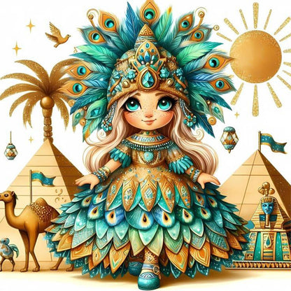 Peacock Girl - Full Square Drill Diamond Painting 30*30CM