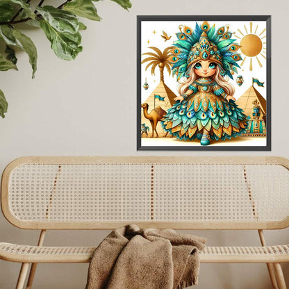 Peacock Girl - Full Square Drill Diamond Painting 30*30CM