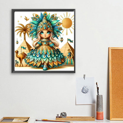 Peacock Girl - Full Square Drill Diamond Painting 30*30CM