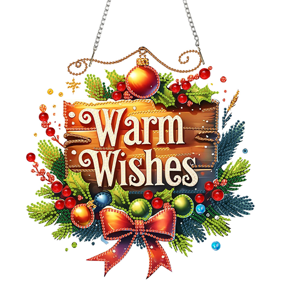 Christmas Theme 2D Flat DIY Hanging Diamond Art Kits Home Wall Decoration Crafts