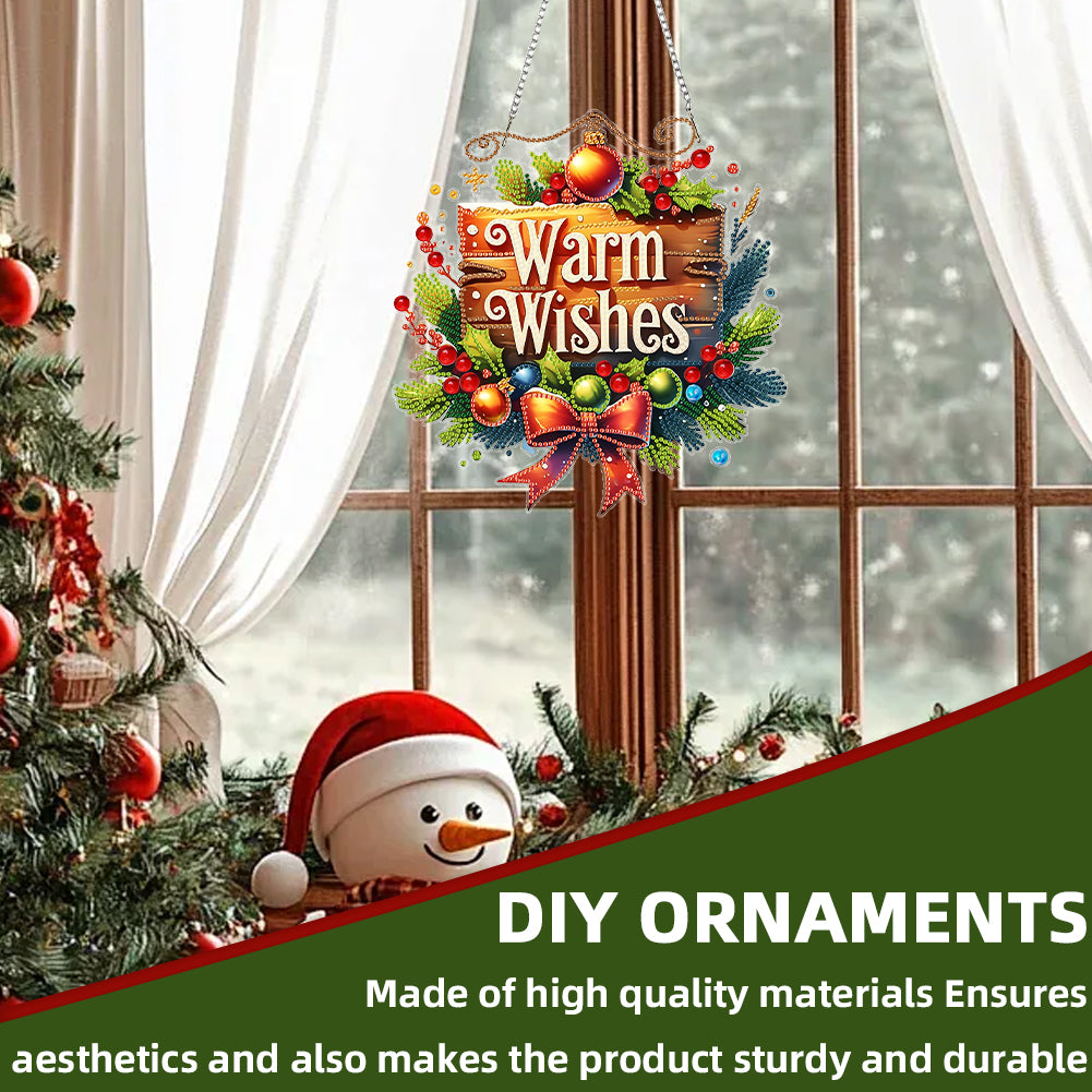 Christmas Theme 2D Flat DIY Hanging Diamond Art Kits Home Wall Decoration Crafts
