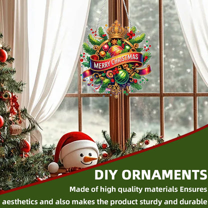 Christmas Theme 2D Flat DIY Hanging Diamond Art Kits Home Wall Decoration Crafts