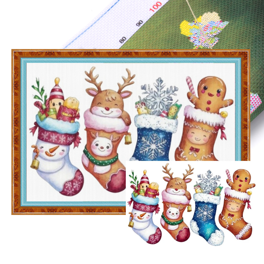 Christmas Stocking - 14CT Stamped Cross Stitch 60*40CM