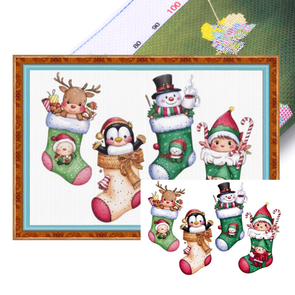 Christmas Stocking - 14CT Stamped Cross Stitch 60*40CM