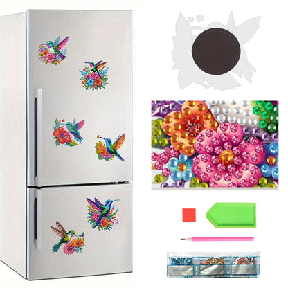 6Pcs Acrylic 2D Flat Animal Diamond Art Fridge Magnet Diamond Art Magnets Decals
