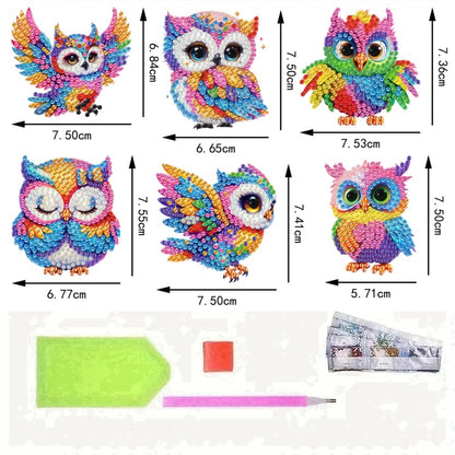 6Pcs Acrylic 2D Flat Animal Diamond Art Fridge Magnet Diamond Art Magnets Decals