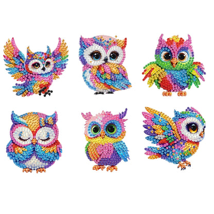 6Pcs Acrylic 2D Flat Animal Diamond Art Fridge Magnet Diamond Art Magnets Decals