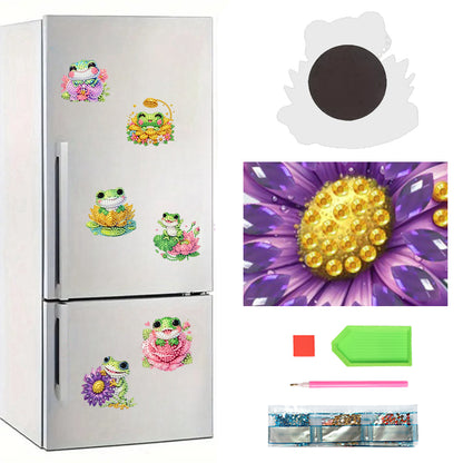 6Pcs Acrylic 2D Flat Animal Diamond Art Fridge Magnet Diamond Art Magnets Decals