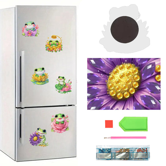 6Pcs Acrylic 2D Flat Animal Diamond Art Fridge Magnet Diamond Art Magnets Decals