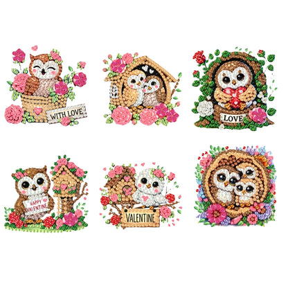 6Pcs Acrylic 2D Flat Animal Diamond Art Fridge Magnet Diamond Art Magnets Decals