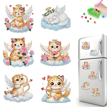 6Pcs Acrylic 2D Flat Animal Diamond Art Fridge Magnet Diamond Art Magnets Decals