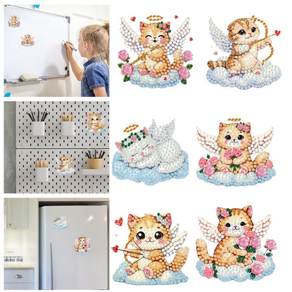 6Pcs Acrylic 2D Flat Animal Diamond Art Fridge Magnet Diamond Art Magnets Decals