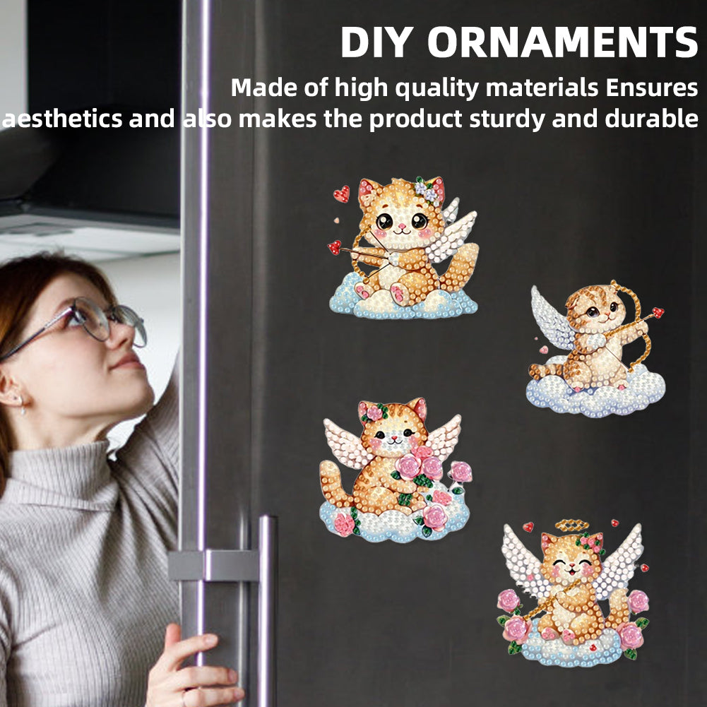 6Pcs Acrylic 2D Flat Animal Diamond Art Fridge Magnet Diamond Art Magnets Decals
