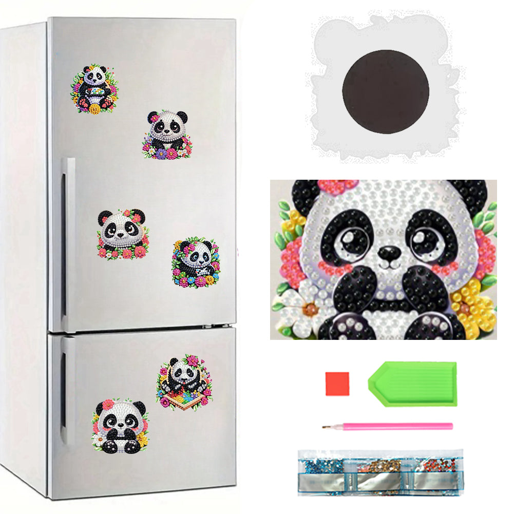 6Pcs Acrylic 2D Flat Animal Diamond Art Fridge Magnet Diamond Art Magnets Decals