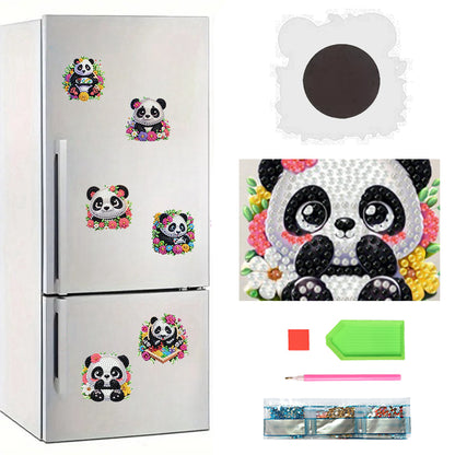 6Pcs Acrylic 2D Flat Animal Diamond Art Fridge Magnet Diamond Art Magnets Decals