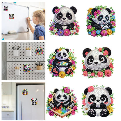 6Pcs Acrylic 2D Flat Animal Diamond Art Fridge Magnet Diamond Art Magnets Decals