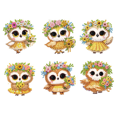 6Pcs Acrylic 2D Flat Animal Diamond Art Fridge Magnet Diamond Art Magnets Decals