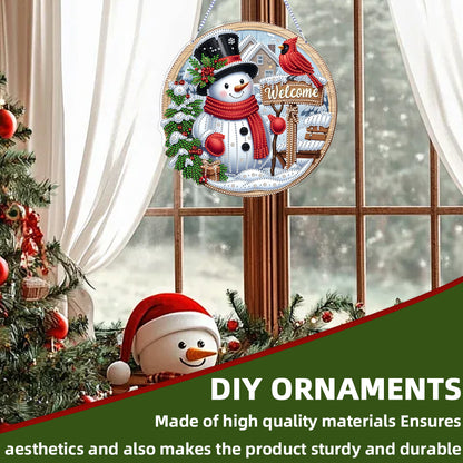 Xmas Theme 2D Flat DIY Hanging Diamond Art Kits Wall Decor for Home & Windows
