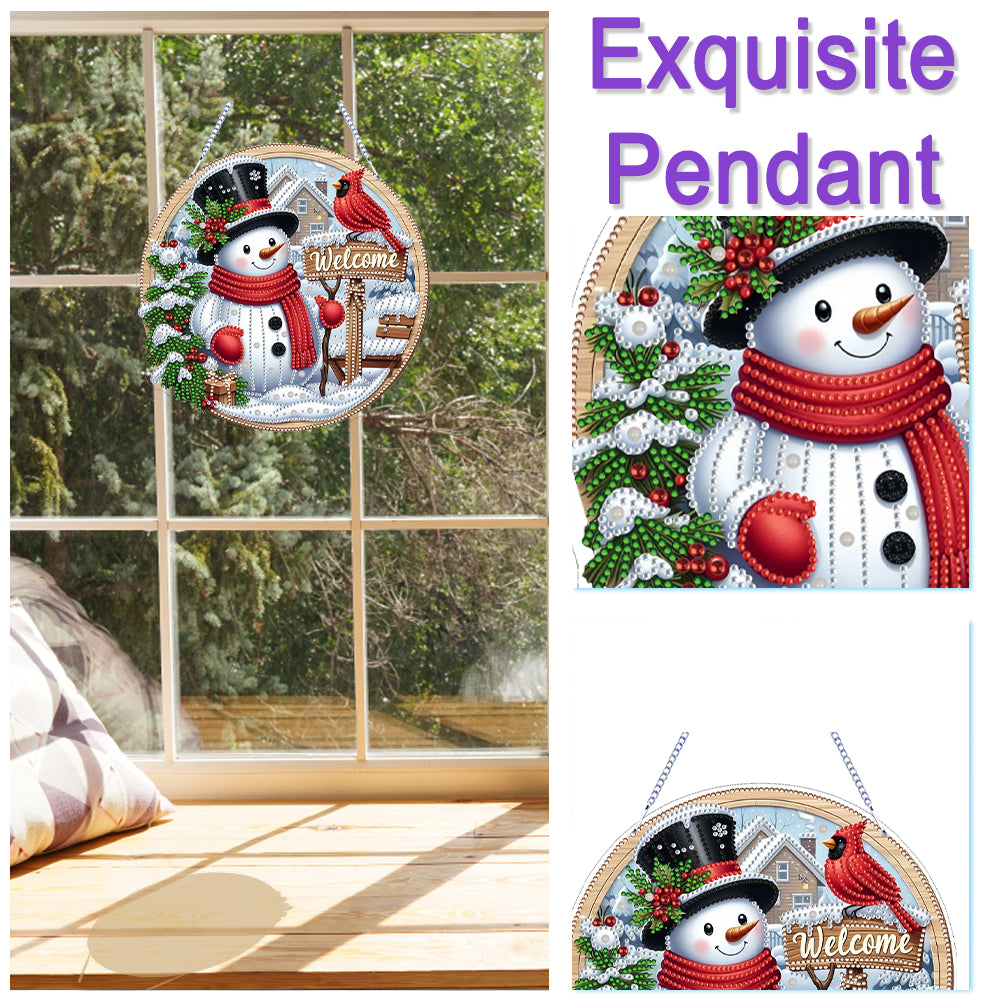 Xmas Theme 2D Flat DIY Hanging Diamond Art Kits Wall Decor for Home & Windows
