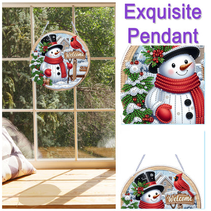 Xmas Theme 2D Flat DIY Hanging Diamond Art Kits Wall Decor for Home & Windows