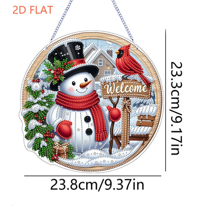 Xmas Theme 2D Flat DIY Hanging Diamond Art Kits Wall Decor for Home & Windows