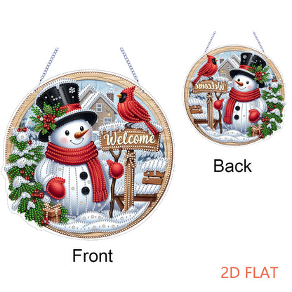 Xmas Theme 2D Flat DIY Hanging Diamond Art Kits Wall Decor for Home & Windows