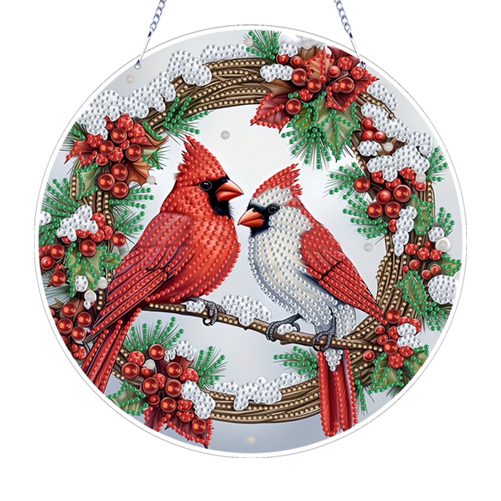 Xmas Theme 2D Flat DIY Hanging Diamond Art Kits Wall Decor for Home & Windows