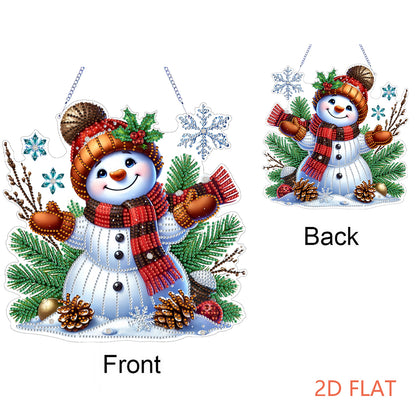 Xmas Theme 2D Flat DIY Hanging Diamond Art Kits Wall Decor for Home & Windows