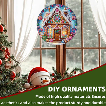 Xmas Theme 2D Flat DIY Hanging Diamond Art Kits Wall Decor for Home & Windows