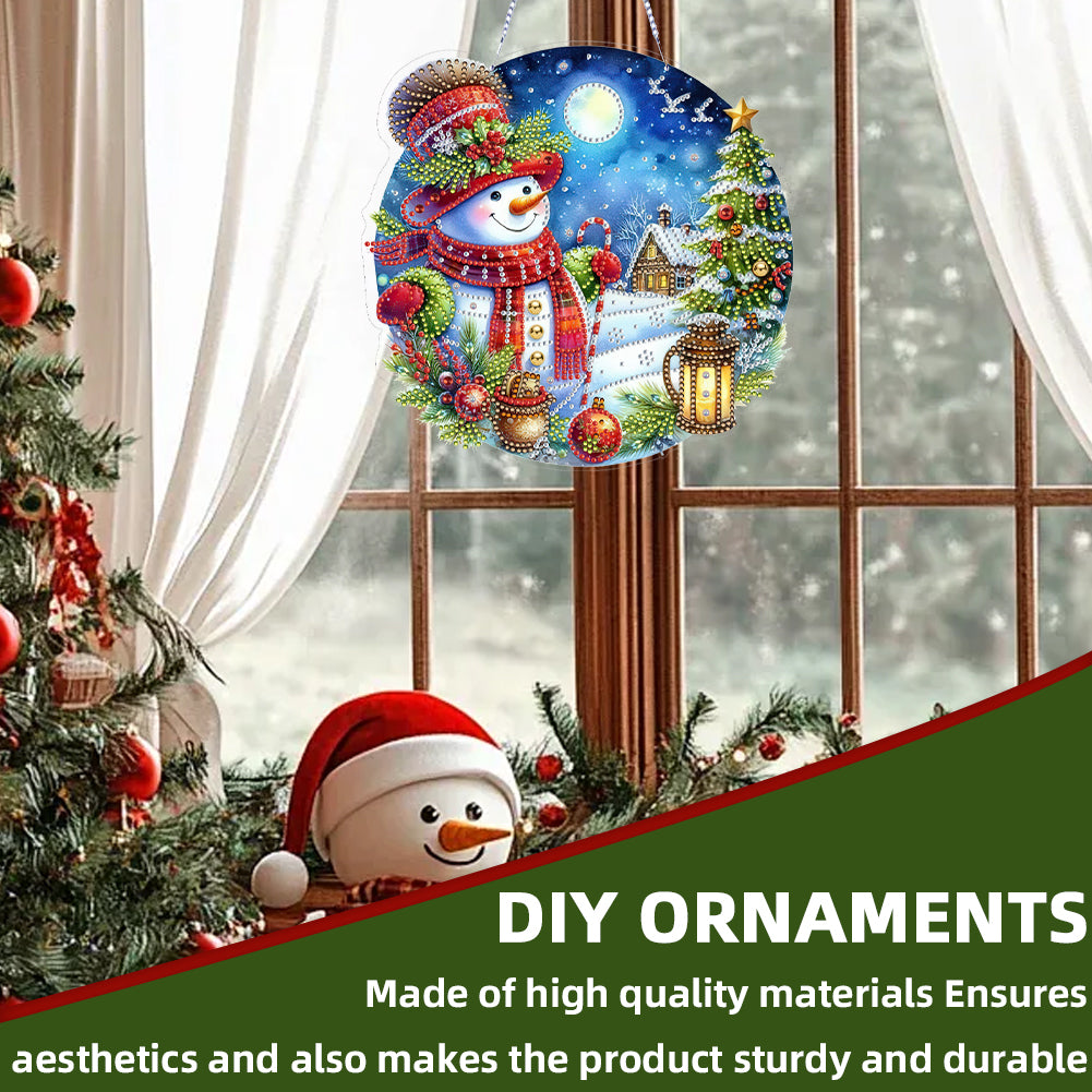 Xmas Theme 2D Flat DIY Hanging Diamond Art Kits Wall Decor for Home & Windows